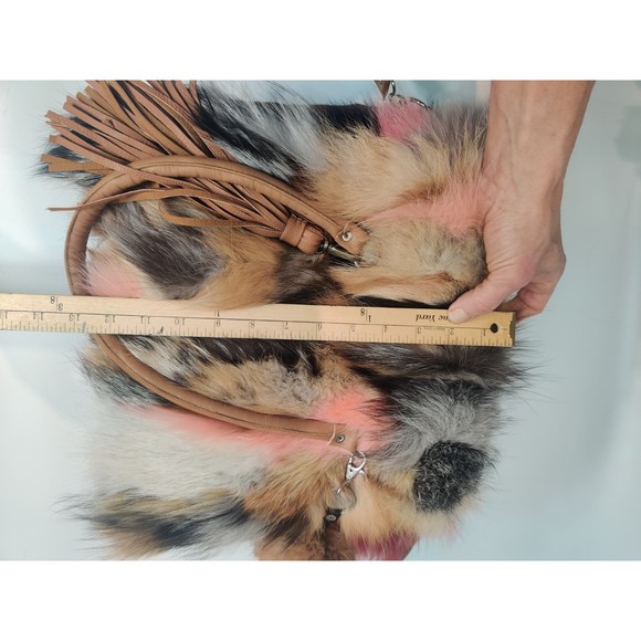 Real fox fur multicoloured bag with leather details brand is Befur on Etsy - Picture 16 of 16